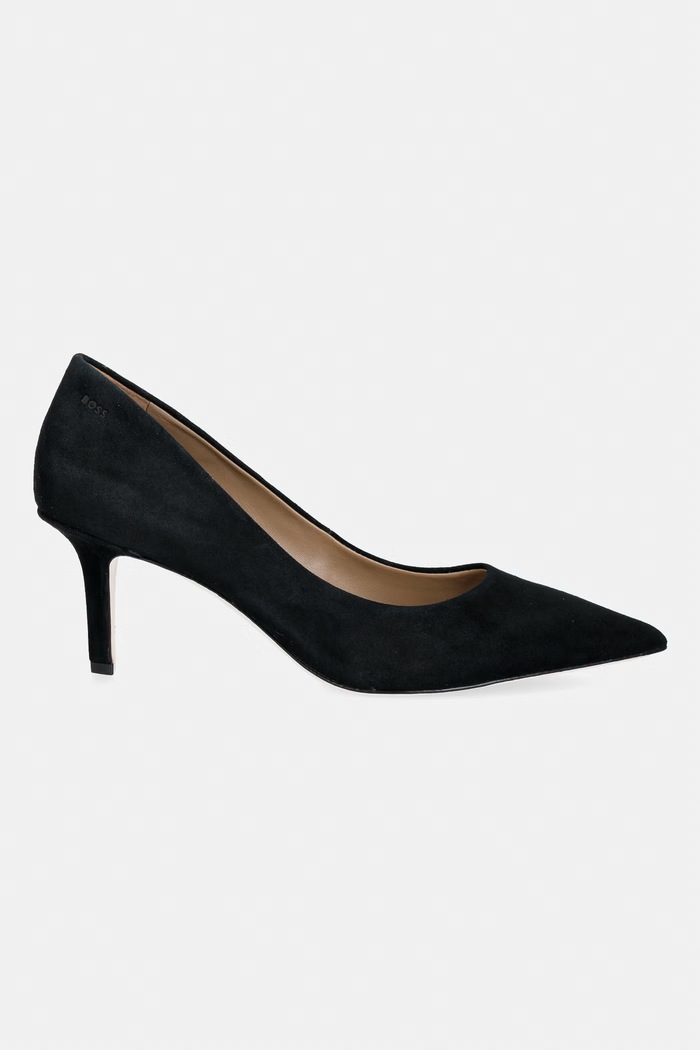 BOSS štikle od brušene kože Miah 50573425.001 crna AW26
