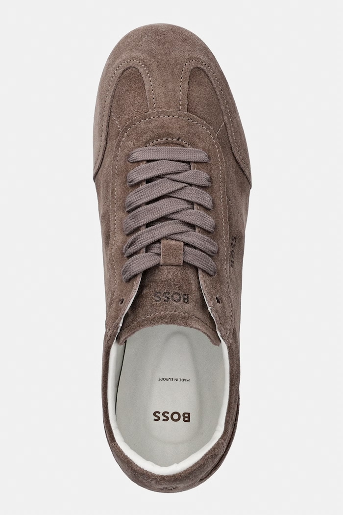 BOSS Solenne sneakersy damskie zamszowe brązowy 50575226.915