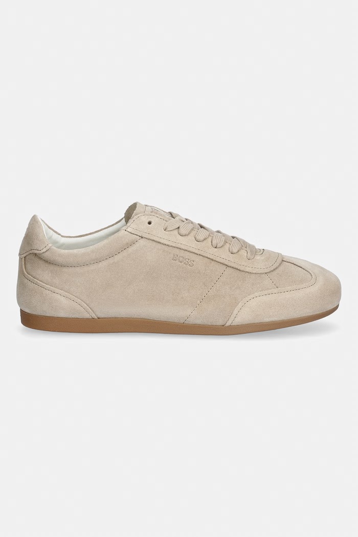 BOSS Solenne sneakersy damskie zamszowe 50575226.275 beżowy AW26