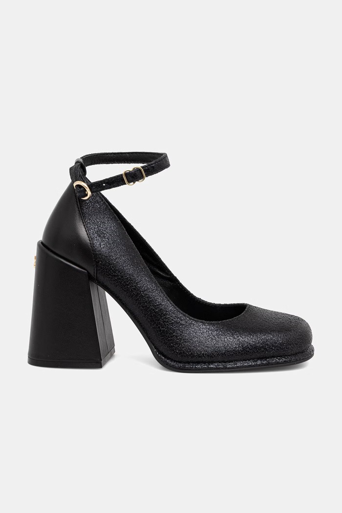 HUGO salonke s polno peto (blok) usnjene Kiora 50575141.001 črna AW26