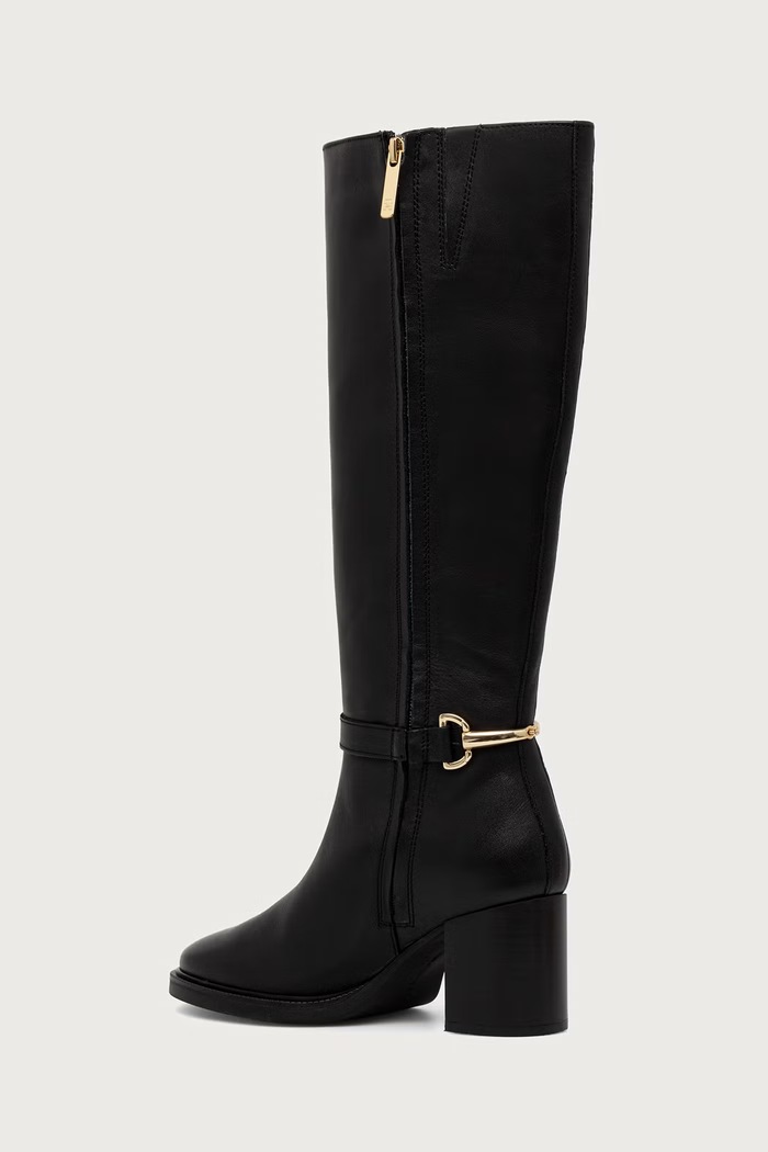 Obuv Tommy Hilfiger Čižmy na podpätku dámske kožené TH STUD HEEL RIDING KNEE BOOT FW0FW09551 čierna