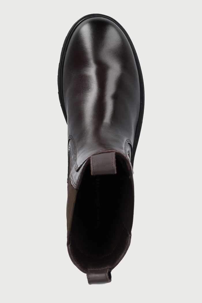 Боти челси дамски от кожа TH STUD LEATHER HIGH CHELSEA Tommy Hilfiger FW0FW09570 кафяв
