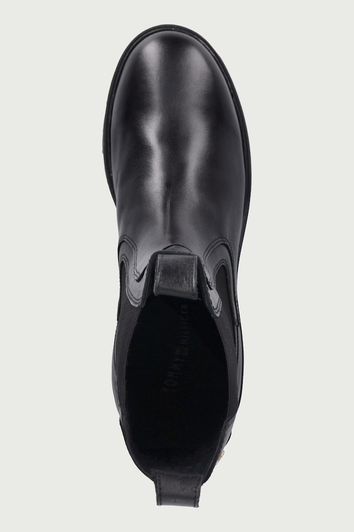 Боти челси дамски от кожа TH STUD LEATHER HIGH CHELSEA Tommy Hilfiger FW0FW09570 черен