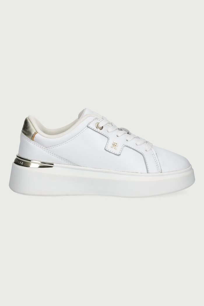 Tommy Hilfiger Tenisice za žene od kože TH PLATFORM CHIC SNEAKER FW0FW09626 bijela AW26