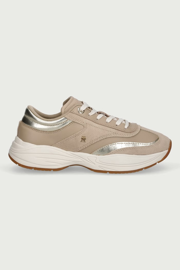 Tommy Hilfiger TH MODERN SPORTY RUNNER LEATHER sneakers γυναικεία δερμάτινα FW0FW09590 μπεζ AW26