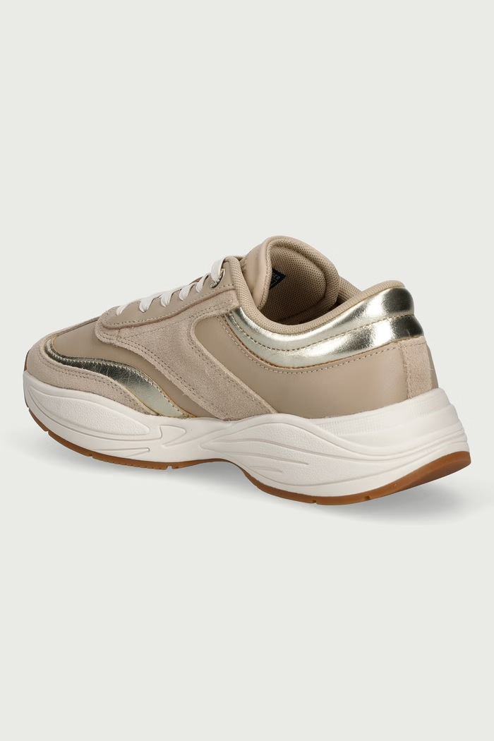 Παπούτσια Tommy Hilfiger TH MODERN SPORTY RUNNER LEATHER sneakers γυναικεία δερμάτινα FW0FW09590 μπεζ