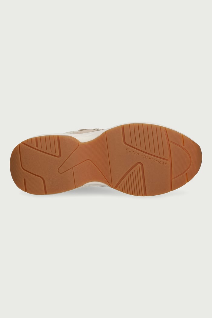 TH MODERN SPORTY RUNNER LEATHER sneakers γυναικεία δερμάτινα Tommy Hilfiger μπεζ FW0FW09590
