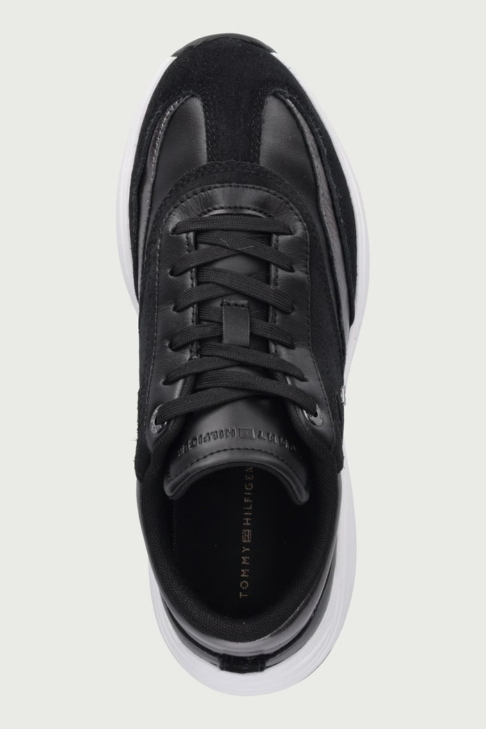 TH MODERN SPORTY RUNNER LEATHER sneakers γυναικεία δερμάτινα Tommy Hilfiger FW0FW09590 μαύρο