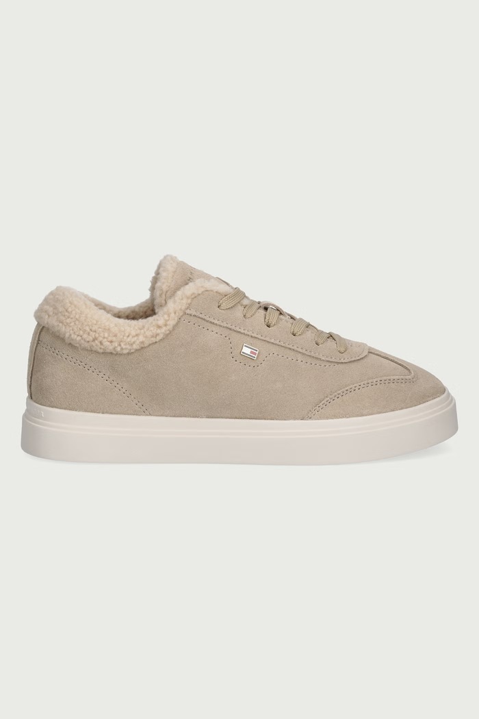Tommy Hilfiger TH CHIC CUPSOLE Γυναικεία sneakers σουέτ FW0FW09597 μπεζ AW26