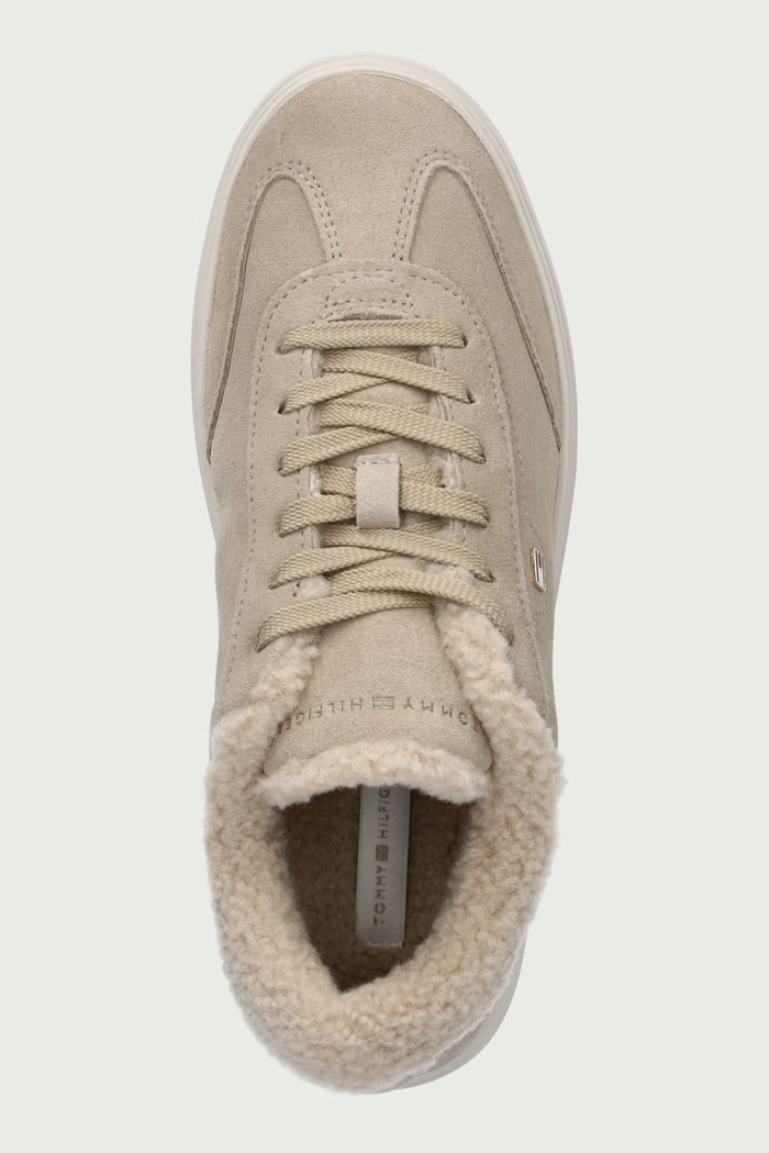 TH CHIC CUPSOLE Γυναικεία sneakers σουέτ Tommy Hilfiger FW0FW09597 μπεζ