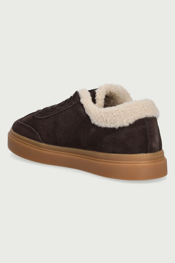 Obuća Tommy Hilfiger TH CHIC CUPSOLE WL tenisice za žene od brušene kože FW0FW09597 smeđa