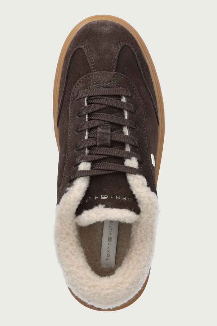 TH CHIC CUPSOLE WL tenisice za žene od brušene kože Tommy Hilfiger FW0FW09597 smeđa