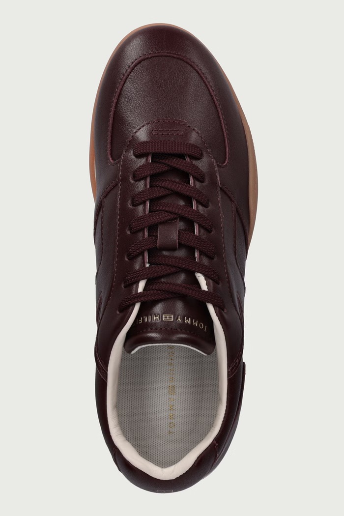 TH VINTAGE LOW RUNNER LEATHER sneakers γυναικεία δερμάτινα Tommy Hilfiger FW0FW09485 μπορντό