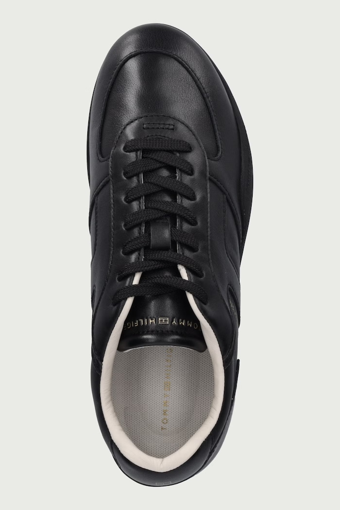 TH VINTAGE LOW RUNNER LEATHER sneakers γυναικεία δερμάτινα Tommy Hilfiger FW0FW09485 μαύρο