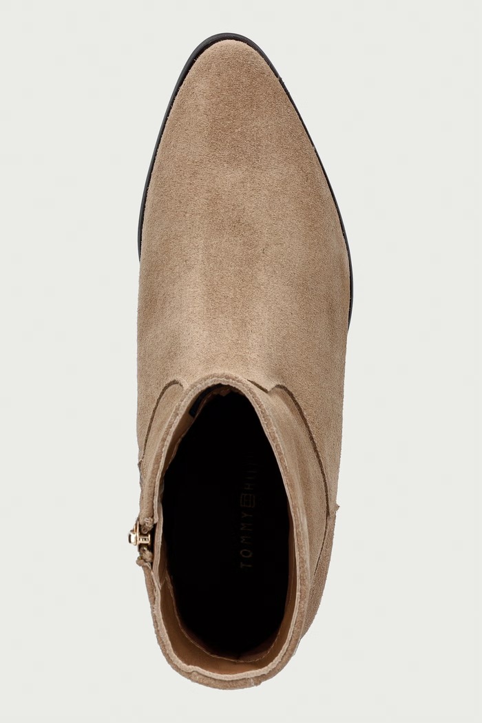 Tommy Hilfiger gležnarski čevlji ženski semišasti SUEDE ANKLE BOOT W ZIP bež FW0FW09922