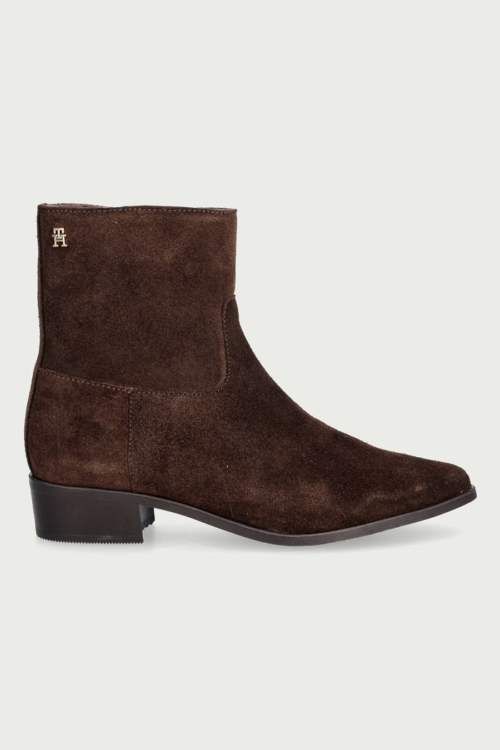 Tommy Hilfiger gležnarski čevlji ženski semišasti SUEDE ANKLE BOOT W ZIP FW0FW09922 rjava AW26
