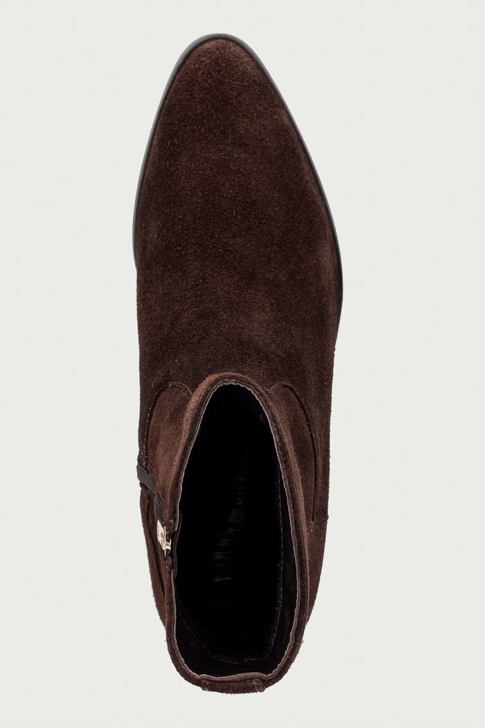 Tommy Hilfiger gležnarski čevlji ženski semišasti SUEDE ANKLE BOOT W ZIP rjava FW0FW09922