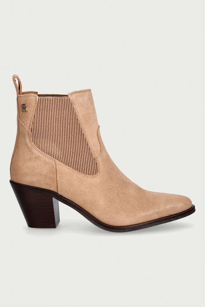 Tommy Hilfiger μπότες τσέλσι Γυναικεία σουέτ SUEDE WESTERN CHELSEA BOOT FW0FW09581 μπεζ AW26