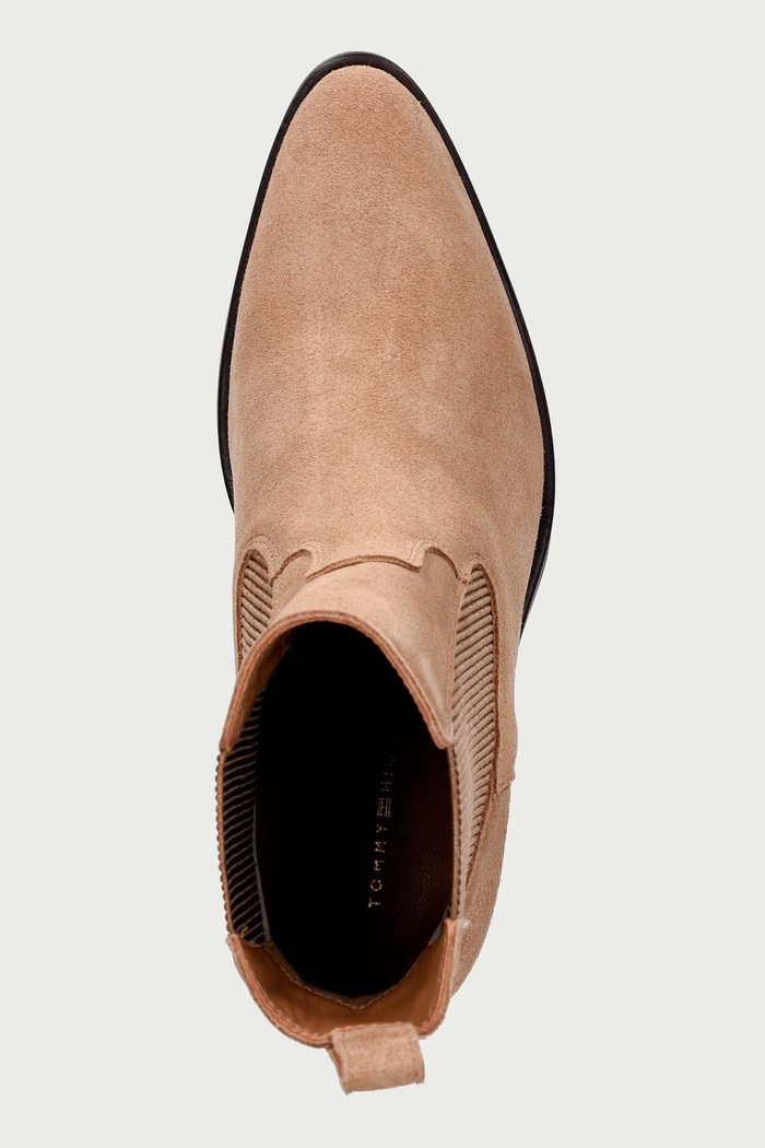 Tommy Hilfiger μπότες τσέλσι Γυναικεία σουέτ SUEDE WESTERN CHELSEA BOOT μπεζ FW0FW09581