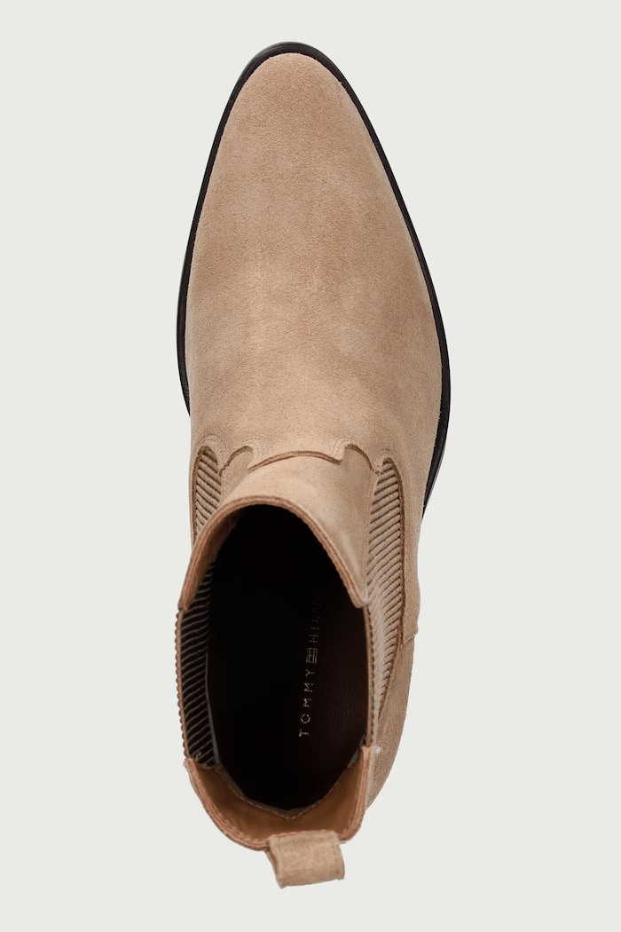 Chelsea čižmy dámske semišové SUEDE WESTERN CHELSEA BOOT Tommy Hilfiger FW0FW09581 béžová