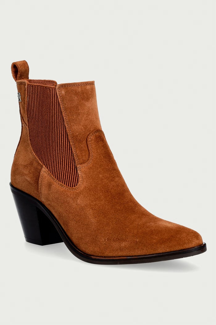 Tommy Hilfiger μπότες τσέλσι Γυναικείες σουέτ SUEDE WESTERN CHELSEA BOOT καφέ FW0FW09581