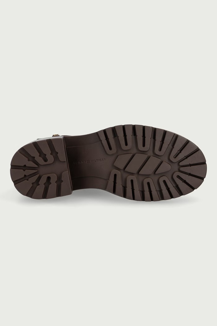 Chelsea čižmy na podpätku dámske kožené BLOCK HEEL BUCKLED CHELSEA BOOT Tommy Hilfiger hnedá FW0FW09577