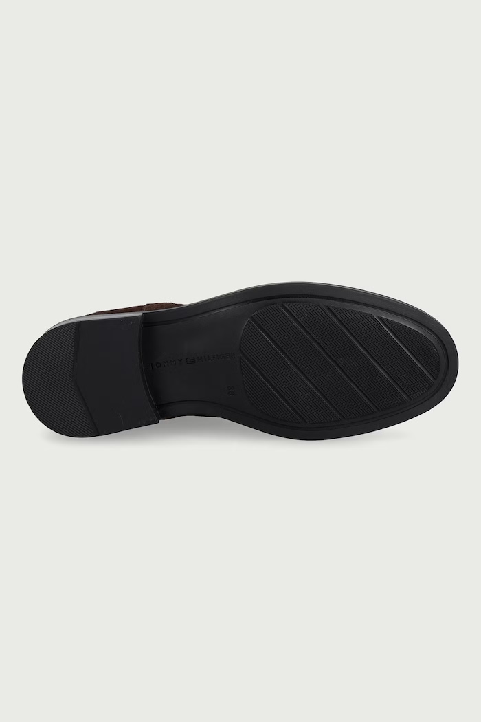 Chelsea čižmy dámske semišové ENAMEL FLAG SUEDE ANKLE CHELSEA Tommy Hilfiger hnedá FW0FW09575