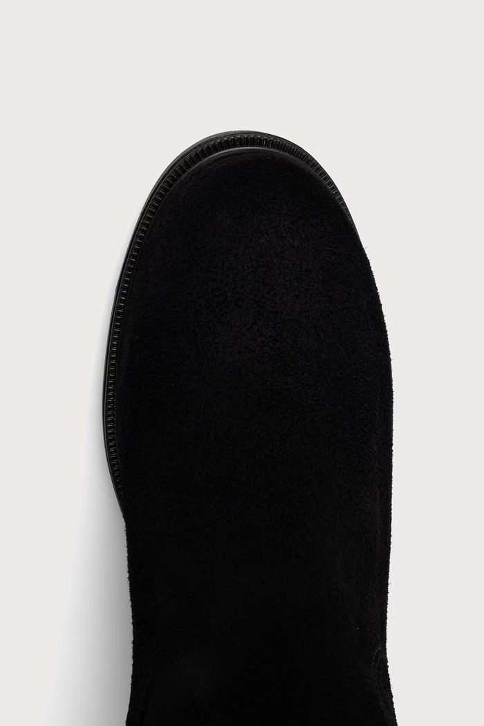 Visoke čizme za žene od brušene kože ENAMEL FLAG SUEDE HIGH CHELSEA Tommy Hilfiger crna FW0FW09574