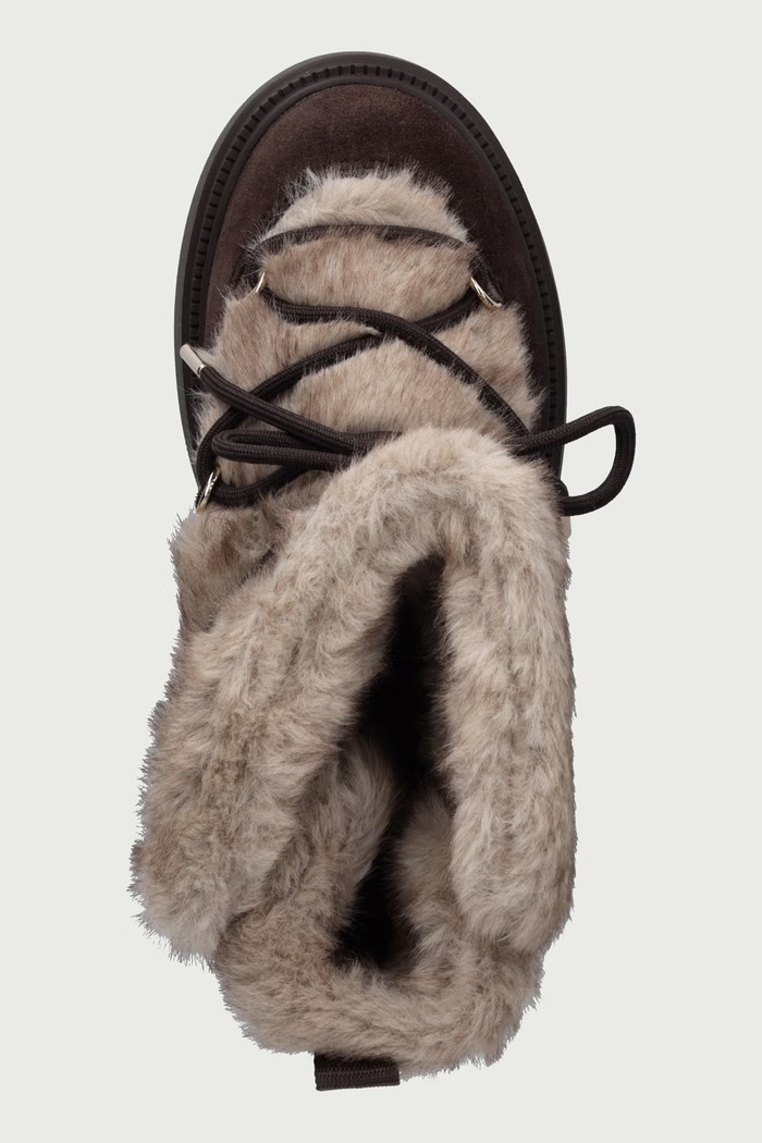 FUR SUEDE LACE-UP SNOW BOOT snehule dámske Tommy Hilfiger FW0FW09545 hnedá