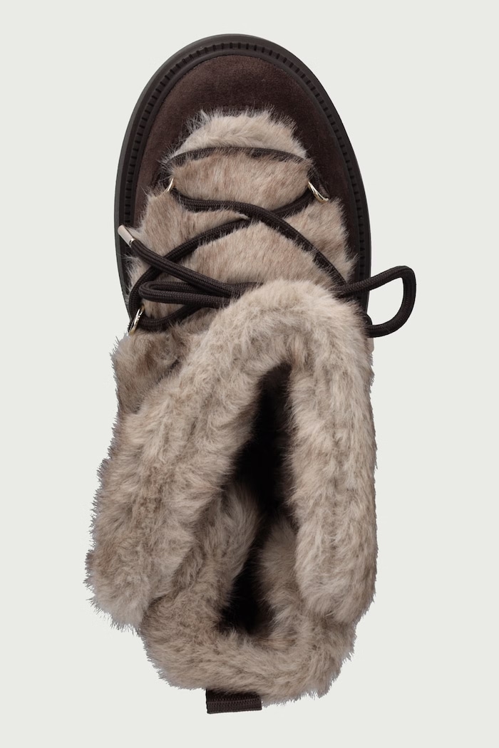 FUR SUEDE LACE-UP SNOW BOOT snehule dámske Tommy Hilfiger FW0FW09545 hnedá