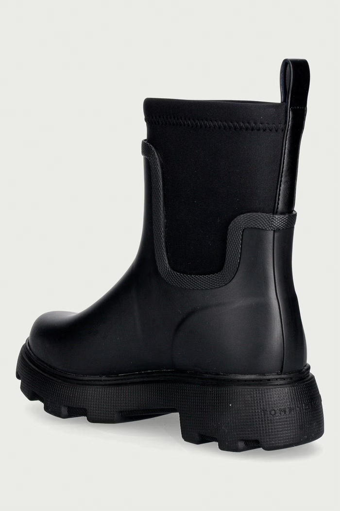 Παπούτσια Tommy Hilfiger Γαλότσες Γυναικεία TH STAMP WARM ANKLE RAIN BOOT FW0FW09544 μαύρο