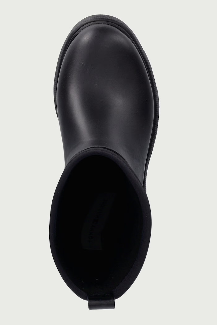 Holínky dámské TH STAMP WARM ANKLE RAIN BOOT Tommy Hilfiger FW0FW09544 černá