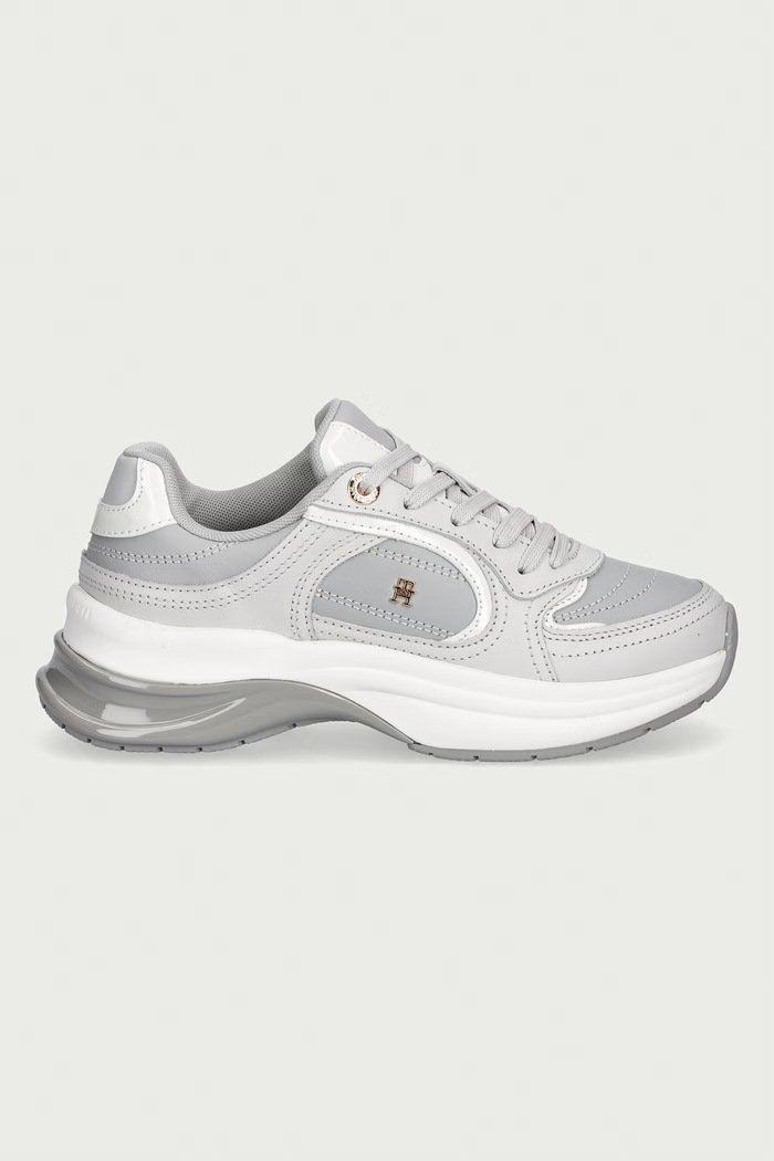 Tommy Hilfiger TH CHIC RUNNER SNEAKER sneakersy damskie skórzane FW0FW09414 szary AW26