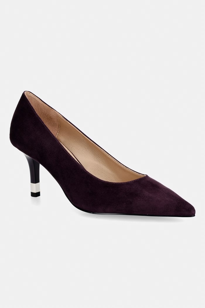 Furla szpilki zamszowe Aria bordowy YL581FA.C10000.4906S
