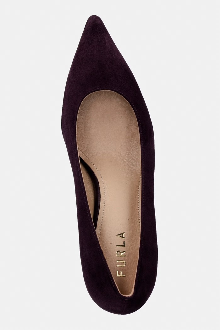 Furla szpilki zamszowe Aria bordowy YL581FA.C10000.4906S