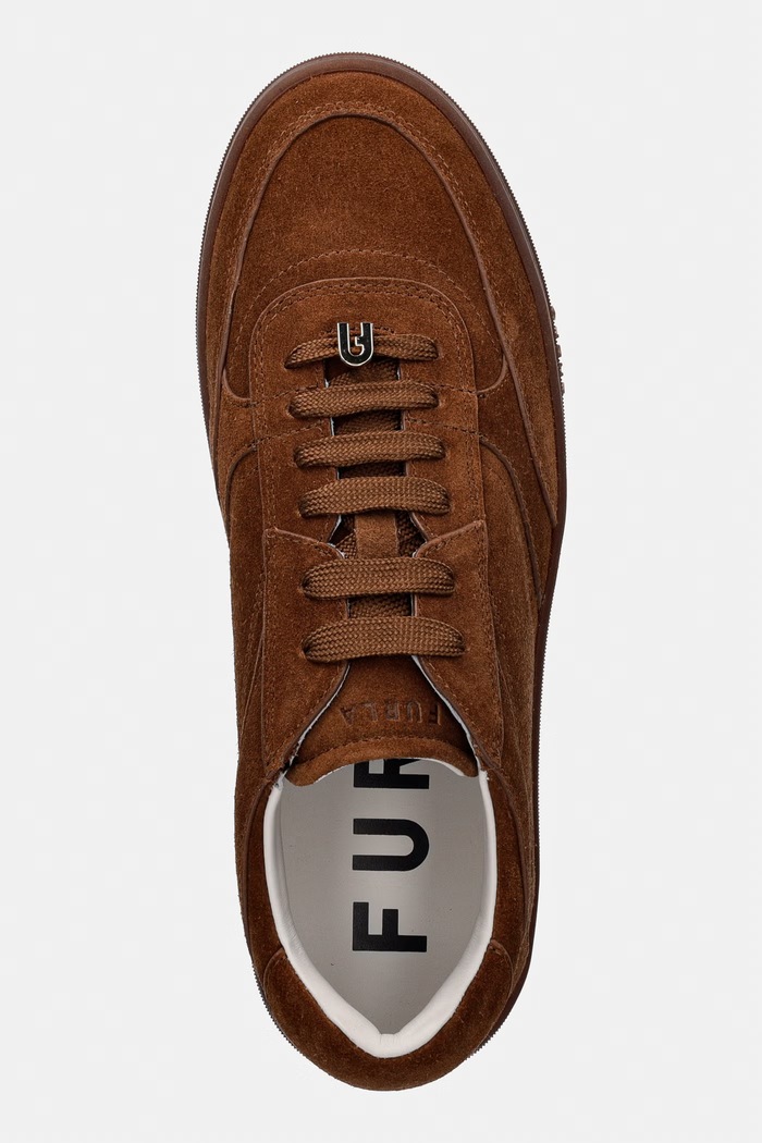 Furla Allegra Lace-Up sneakersy damskie zamszowe brązowy YM53ALG.BX0579.03B00