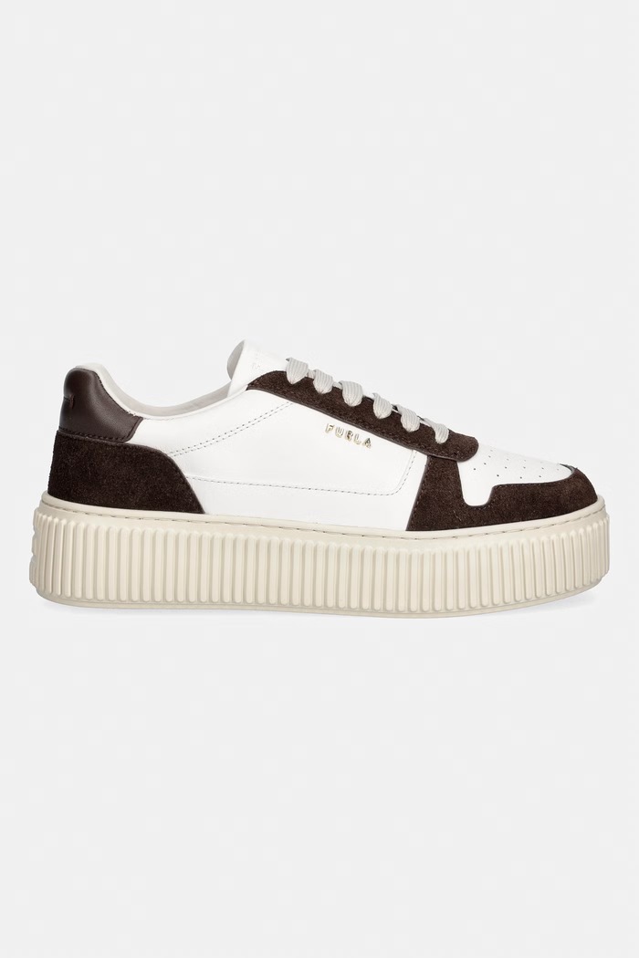 Furla Sky Lace-Up sneakersy damskie skórzane YL87FKY.BX3525.5289S brązowy AW26