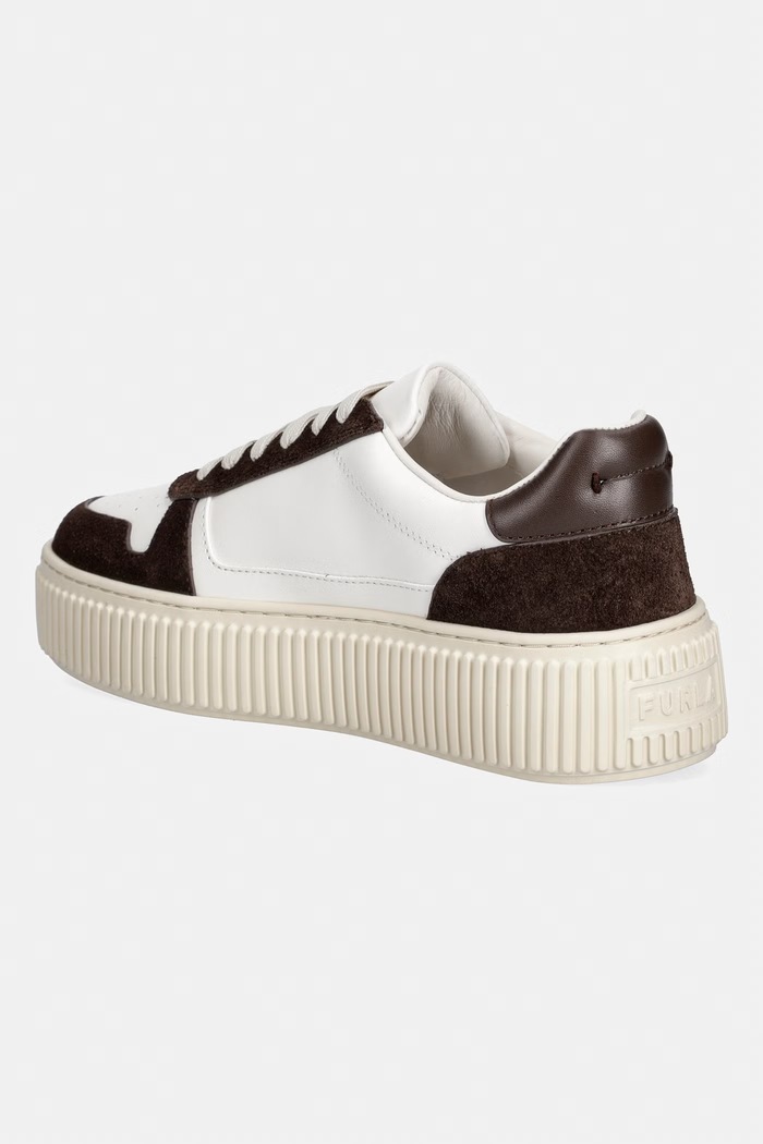 Obuwie Furla Sky Lace-Up sneakersy damskie skórzane YL87FKY.BX3525.5289S brązowy