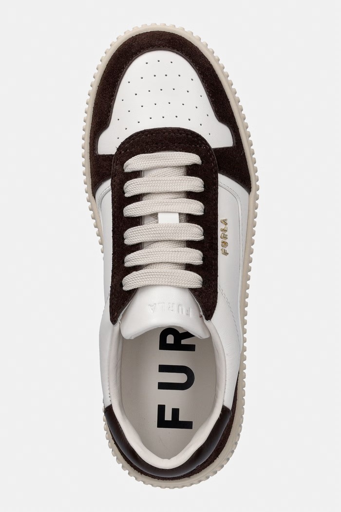 Furla Sky Lace-Up sneakersy damskie skórzane brązowy YL87FKY.BX3525.5289S