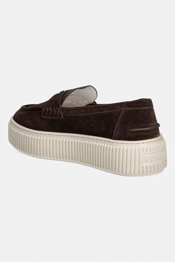 Obuwie Furla Mokasyny damskie zamszowe Sky YL86FKY.Y61000.2460S brązowy