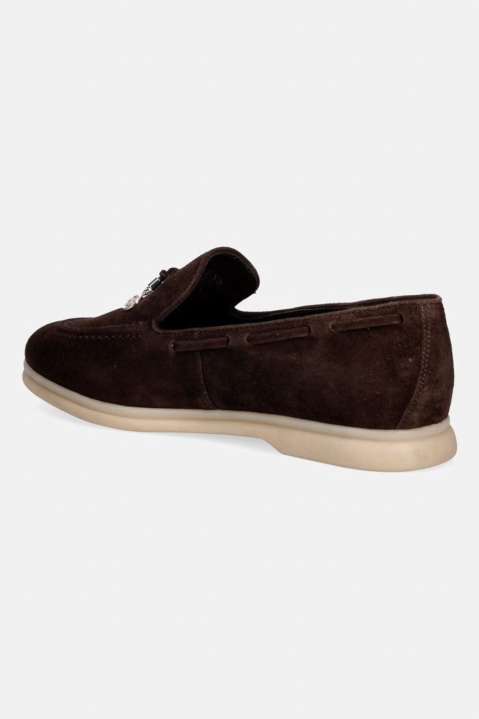 Scarpe Guess mocassini da donna in scamoscio ARYANAI FLTNAI.SUE14.BROWN marrone