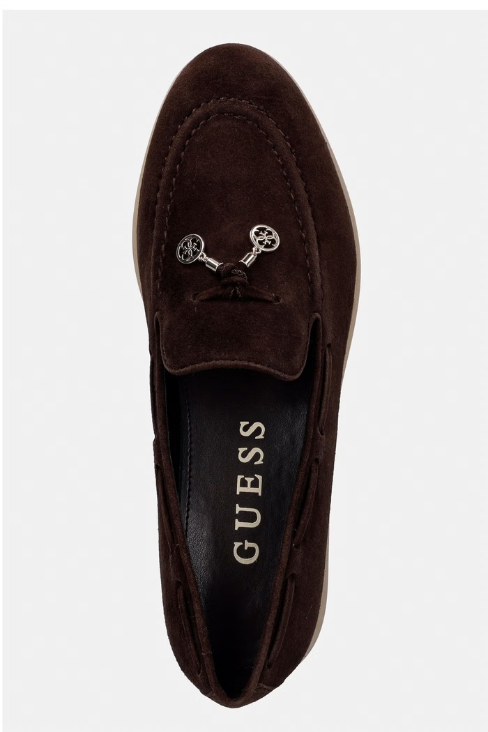 Guess mocassini da donna in scamoscio ARYANAI marrone FLTNAI.SUE14.BROWN