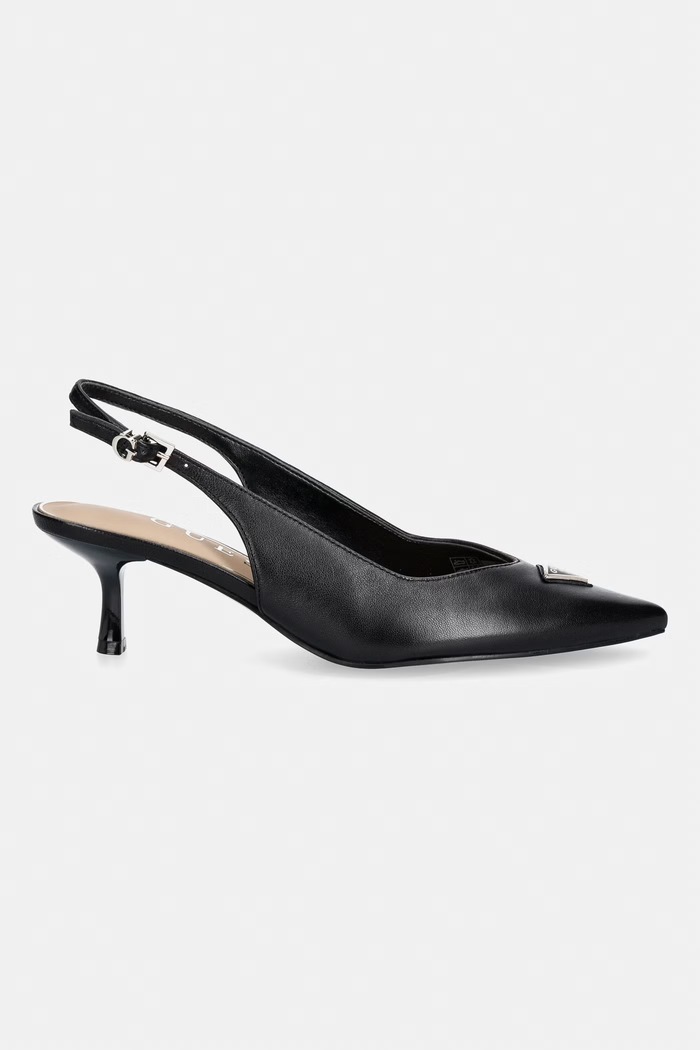 Guess Lodičky kožené YANNICKE2 FLT2CK.LEA05.BLACK černá AW26