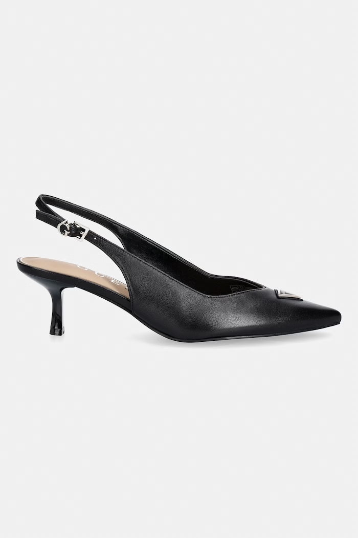 Guess Lodičky kožené YANNICKE2 FLT2CK.LEA05.BLACK černá AW26