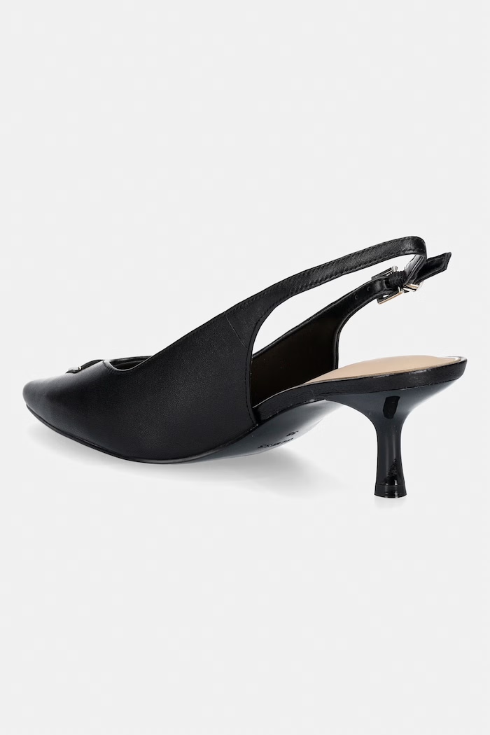 Boty Guess Lodičky kožené YANNICKE2 FLT2CK.LEA05.BLACK černá