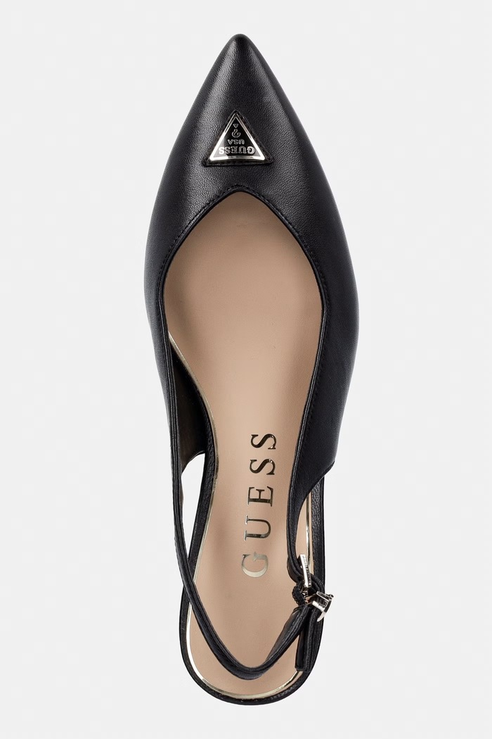 Guess Lodičky kožené YANNICKE2 černá FLT2CK.LEA05.BLACK