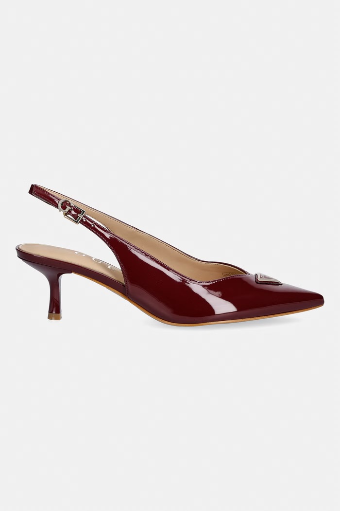 Guess štikle od kože YANNICKE FLTYNN.PAF05.RED bordo AW26