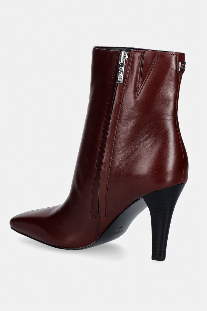 Scarpe Guess stivali alla caviglia su una spilla da donna in pelle RAFFA FLTRFF.LEA10.RED granata
