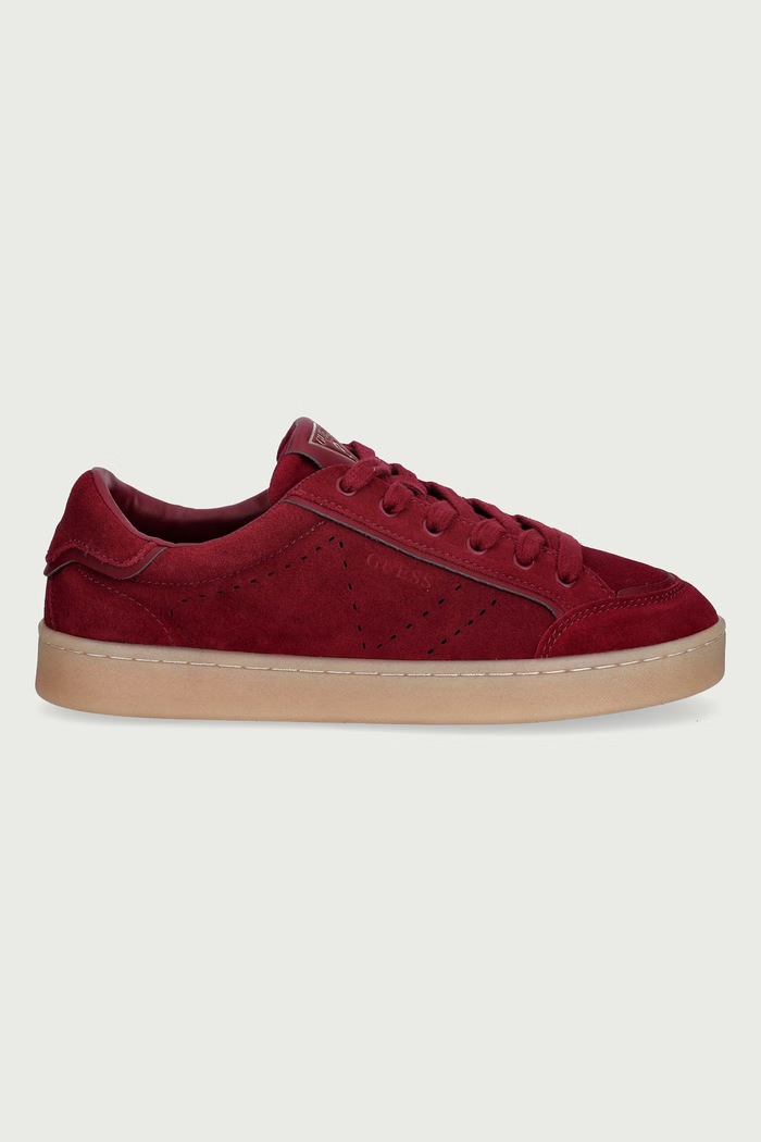 Guess JHELL2 sneakersy damskie zamszowe FLTJHE.SUE12.RED bordowy AW26