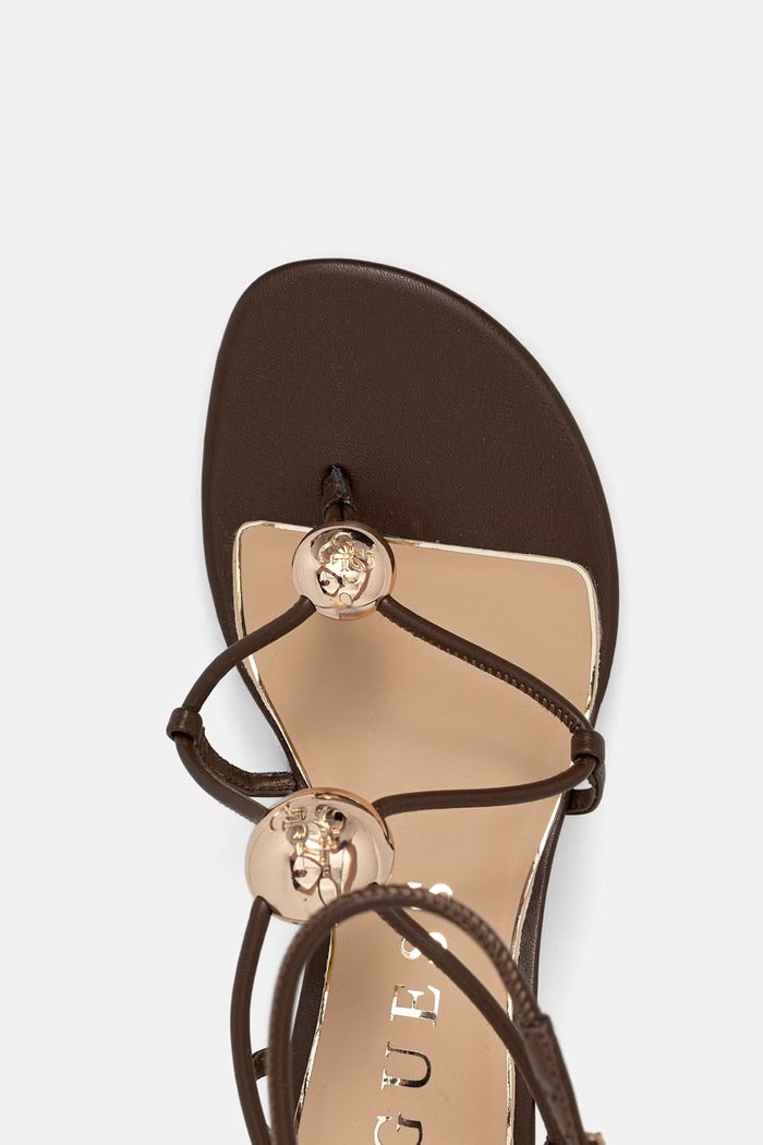 Guess sandale na tanku potpeticu AYSEE smeđa FLTAYS.ELE03.DBROW